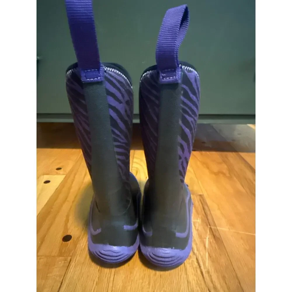 Muck Boot Company Kids Boots Size 10 Purple Zebra Waterproof Neoprene Rubber